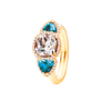 morganite, topaz London blue