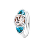 morganite, topaz London blue